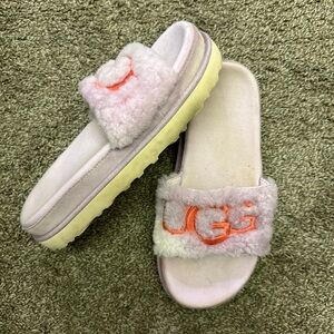 UGG Pink Platform Slide Sandals